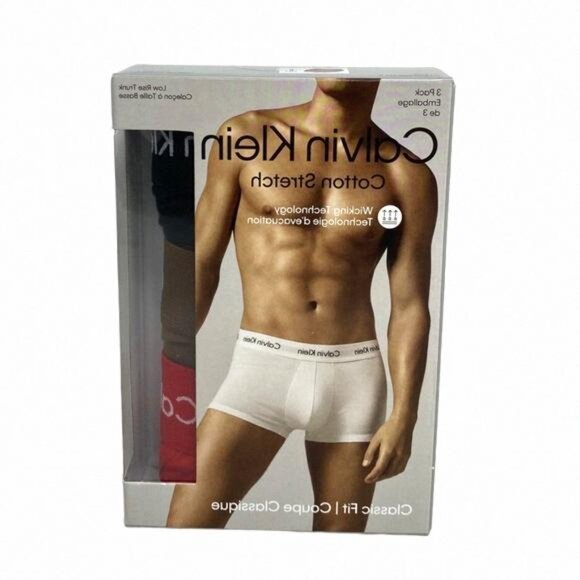 Calvin Klein Men Underwear Low Rise Trunk 3 Pack NB2614961 Multi Stretch Cotton - Picture 2 of 8